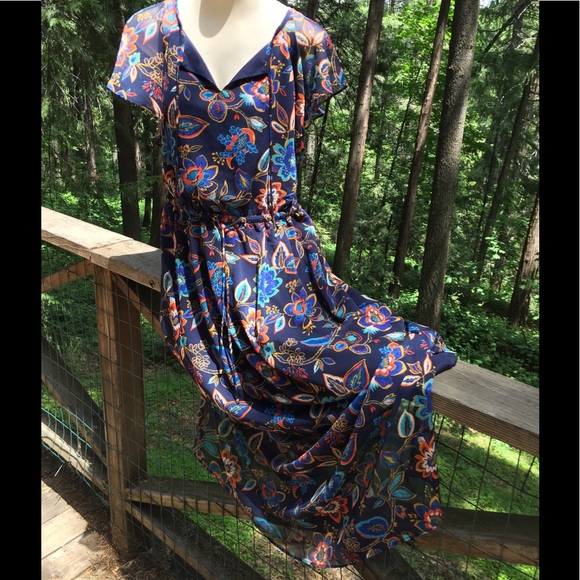 a new day Dresses & Skirts - A New Day Navy paisley print chiffon maxi dress